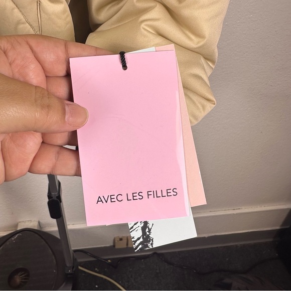 Avec les Filles Tan Hooded Puffer Jacket with Sherpa Lining - Picture 2 of 10